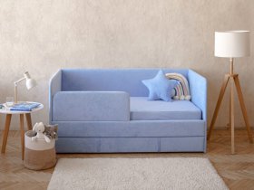 Диван-кровать Happy (васильковый) в Жатае - zhataj.mebel-nsk.ru | фото