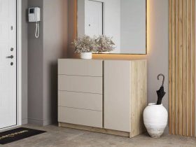 Комод Бостон  КМ-001 (дуб крафт серый/кашемир) в Жатае - zhataj.mebel-nsk.ru | фото