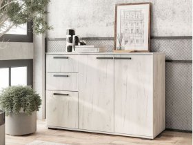 Комод Стандарт-3 NEW (дуб крафт белый) в Жатае - zhataj.mebel-nsk.ru | фото