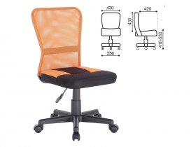 Кресло компактное BRABIX Smart MG-313, без подлокотников, комбинированное, черное/оранжевое в Жатае - zhataj.mebel-nsk.ru | фото
