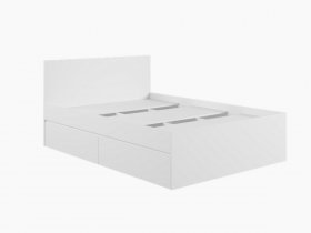 Кровать двуспальная с ящиками 1,4м Мадера-М1400 (белый) в Жатае - zhataj.mebel-nsk.ru | фото