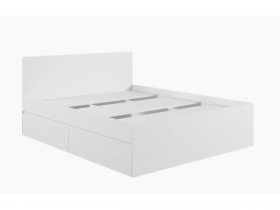 Кровать двуспальная с ящиками 1,6м Мадера-М1600 (белый) в Жатае - zhataj.mebel-nsk.ru | фото