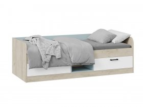 Кровать комбинированная «Оливер» Тип 1 401.003.000 (дуб крафт серый/белый/серо-голубой) в Жатае - zhataj.mebel-nsk.ru | фото
