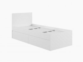 Кровать односпальная с ящиками 0,9м Мадера-М900 (белый) в Жатае - zhataj.mebel-nsk.ru | фото