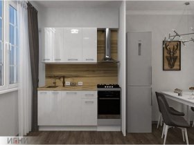 Кухонный гарнитур МДФ Выгодно и точка 1,5 м (белый глянец) в Жатае - zhataj.mebel-nsk.ru | фото