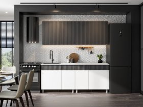 Кухонный гарнитур София (2,0м) (бланж/графит матовый) в Жатае - zhataj.mebel-nsk.ru | фото