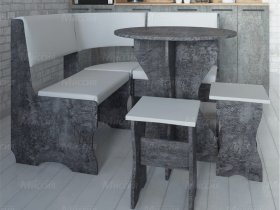 Кухонный уголок Лотос  (цемент темный к/з White) в Жатае - zhataj.mebel-nsk.ru | фото