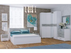 Модульная спальня Бьянка (белый/бетон) в Жатае - zhataj.mebel-nsk.ru | фото