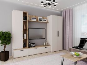 Модульная стенка Верона (сатин/дуб крафт серый) в Жатае - zhataj.mebel-nsk.ru | фото