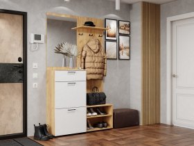 Прихожая Монтана (дуб крафт золотой/белый) в Жатае - zhataj.mebel-nsk.ru | фото