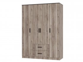 Шкаф четырехстворчатый Титан (дуб смоки) в Жатае - zhataj.mebel-nsk.ru | фото