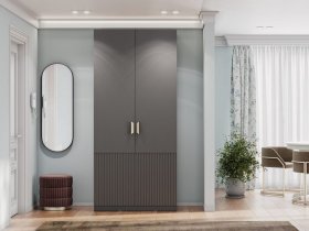 Шкаф двухстворчатый Эккервуд (Нью) (графит) в Жатае - zhataj.mebel-nsk.ru | фото