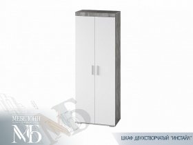 Шкаф двухстворчатый Инстайл ШК-29 (бетон/белый) в Жатае - zhataj.mebel-nsk.ru | фото