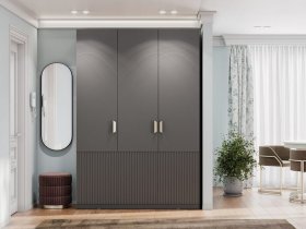 Шкаф трехстворчатый Эккервуд (Нью) (графит) в Жатае - zhataj.mebel-nsk.ru | фото