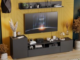 Стенка «Сильвия» (графит серый) в Жатае - zhataj.mebel-nsk.ru | фото