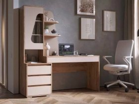 Стол компьютерный Пифагор (дуб вотан/кашемир) в Жатае - zhataj.mebel-nsk.ru | фото