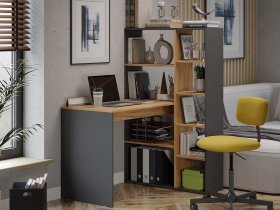 Стол письменный тип 16 (дуб крафт золотой/графит серый) в Жатае - zhataj.mebel-nsk.ru | фото