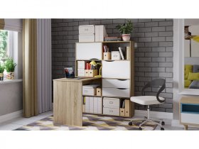 Стол письменный тип 7 (дуб сонома/белый ясень) в Жатае - zhataj.mebel-nsk.ru | фото