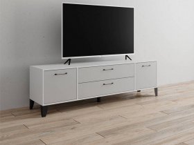 Тумба под ТВ Парус-13 (белый/серый камень) в Жатае - zhataj.mebel-nsk.ru | фото