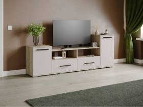 Тумба под ТВ Парус-2 (дуб крафт серый/кашемир) в Жатае - zhataj.mebel-nsk.ru | фото